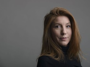FILE - This is a Dec. 28, 2015 file handout photo portrait of the Swedish journalist Kim Wall taken in Trelleborg, Sweeden. Danish police said Wednesday, Aug. 23, 2017,  that DNA tests from a headless torso found in the Baltic Sea matches with missing Swedish journalist Kim Wall, who is believed to have died on an amateur-built submarine that sank earlier this month. Wall, 30, was last seen alive on Aug. 10 on Danish inventor Peter Madsen's submarine, which sank off Denmark's eastern coast the day after. Madsen, who was arrested on preliminary manslaughter charges, denies having anything to do with Wall's disappearance.(Tom Wall via AP, File)