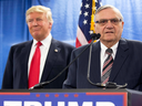 Then-Phoenix sheriff Joe Arpaio at a campaign appearance with Donald Trump in 2016.