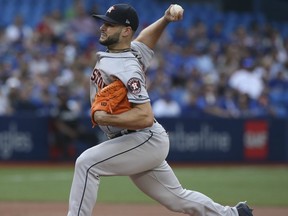 Houston Astros pitcher Lance McCullers delivers against the Toronto Blue Jays on July 6.