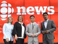 Adrienne Arsenault, Rosemary Barton, Andrew Chang and Ian Hanomansing (left to right) are named the new hosts of "The National," at a news conference in Toronto, Tuesday, Aug.1, 2017