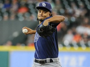 Tampa Bay Rays starting pitcher Chris Archer delivers during the first inning of a baseball game against the Houston Astros, Tuesday, Aug. 1, 2017, in Houston. (AP Photo/Eric Christian Smith)