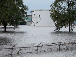 The Arkema Inc. chemical plant is flooded from Tropical Storm Harvey, Wednesday, Aug. 30, 2017, in Crosby, Texas. The plant, about 40 kilometres northeast of Houston, lost power and its backup generators amid Harvey's dayslong deluge, leaving it without refrigeration for chemicals that become volatile as the temperature rises.