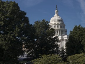 The Capitol is seen in Washington, Monday, July 31, 2017. Most Senate Democrats and independents said Aug. 1, that upcoming legislation to rewrite the tax code should make sure the middle class doesn't pay more. They won't support any upcoming GOP effort to overhaul the U.S. tax code that delivers tax cuts to "the top 1 percent" or adds to the government's $20 trillion debt. (AP Photo/J. Scott Applewhite)