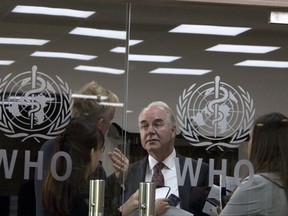 U.S. Health and Human Services Secretary Tom Price speaks to journalists after attending an event titled "The Next Pandemic" at the World Health Organization office in Beijing Monday, Aug. 21, 2017. Price said China has been an "incredible partner" in cracking down on synthetic opioids seen as fueling fast-rising overdose deaths in the United States. (AP Photo/Ng Han Guan)