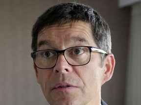 Frederic Mailliez, the doctor who gave first aid to Princess Diana, answers The Associated Press, Tuesday, Aug. 29, 2017 in Paris. Twenty years have passed since Princess Diana's fatal car crash in Paris, but the first doctor who treated her on site remembers it as if it was yesterday. (AP Photo/Alexander Turnbull)