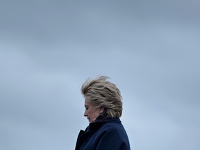 Clinton arriving at Boeing Field in Seattle, Washington in October 2016.