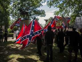 The Ku Klux Klan protests on July 8, 2017 in Charlottesville, Virginia.