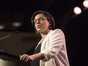 Leadership contender Niki Ashton speaks at the NDP's Leadership Showcase in Hamilton, Ont. on Sunday September 17 , 2017.