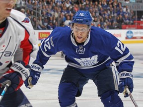 In this April 19 file photo, Toronto Maple Leafs forward Connor Brown skates against the Washington Capitals.
