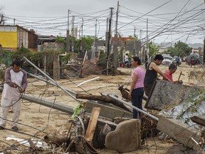 Damage caused by the passage of tropical storm Lidia in Los Cabos, Baja California, Mexico on September 1, 2017.