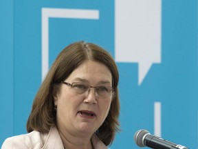 Indigenous Services Minister Jane Philpott delivers a speech in Ottawa on Wednesday September 27, 2017. Philpott spoke on reconciliation and strategies for implementing the Truth and Reconciliation Commission's health-related calls to action while building a healthcare system of cultural competence for Indigenous inclusion in Canada. THE CANADIAN PRESS/Adrian Wyld