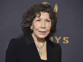 Lily Tomlin arrives at the 69th Primetime Emmy Awards on Sunday, Sept. 17, 2017, at the Microsoft Theater in Los Angeles. (Photo by Jordan Strauss/Invision/AP)