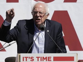 Sen. Bernie Sanders, I-Vt., speaks at a health care rally at the Convention of the California Nurses Association/National Nurses Organizing Committee in San Francisco, Friday, Sept. 22, 2017. (AP Photo/Jeff Chiu)