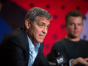 Director George Clooney speaks during a press conference at the Toronto International Film Festival for the movie "Suburbicon" on Sunday, September 10, 2017. THE CANADIAN PRESS/Chris Donovan