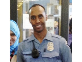 FILE - In this May 2016 image provided by the City of Minneapolis, police officer Mohamed Noor poses for a photo at a community event welcoming him to the Minneapolis police force. Investigators have asked for medical and background records of Noor who fatally shot an Australian native in July. A search warrant filed Tuesday, Sept. 5, 2017, shows Minnesota investigators are seeking records, including pre-employment psychological exams, of officer Noor. (City of Minneapolis via AP, File)