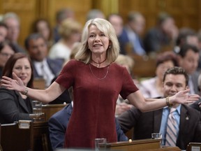 Conservative MP Candice Bergen rises during question period in the House of Commons on Parliament Hill in Ottawa on Wednesday, Sept.27, 2017.