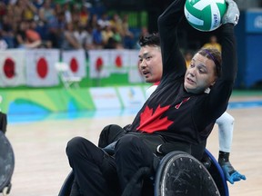Canadian Miranda Biletski takes part in wheelchair rugby play during the 2016 Paralympic Games in Rio. A Paralympian who was left paralyzed after a diving accident says she knew the injury was bad the moment it happened. THE CANADIAN PRESS/HO-Canadian Paralympic Committee-Scott Grant