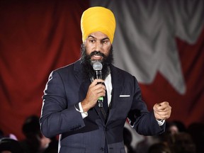 Ontario deputy NDP leader Jagmeet Singh launches his bid for the federal NDP leadership in Brampton, Ont., on Monday, May 15, 2017. A political science professor says a racist heckler that interrupted a campaign rally for NDP leadership hopeful Jagmeet Singh is an example of the discrimination that deters minorities from politics. THE CANADIAN PRESS/Nathan Denette