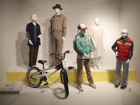 Costumes from "Stranger Things" are on display at the 11th annual "Art of Television Costume Design" opening at the FIDM Museum & Galleries on the Park on Saturday, Aug. 18, 2017 in Los Angeles. Netflix is making Toronto's all-night contemporary arts festival a little stranger on Saturday. In the lead-up to the second season of "Stranger Things" next month, the streaming service says it will recreate the world of the Upside Down for Nuit Blanche. THE CANADIAN PRESS/AP-Photo by Danny Moloshok/Invision for the Television Academy/AP Images