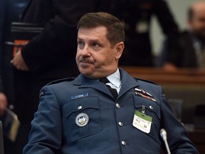 Lt. Gen. Pierre St-Amand appears as a witness at a commons national defence committee in Ottawa on Thursday, Sept. 14, 2017. The top Canadian officer at the North American Aerospace Defence Command says the system needs to evolve to meet modern threats. THE CANADIAN PRESS/Sean Kilpatrick