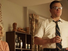 Julianne Moore, left, and Matt Damon are shown in "Suburbicon," in this undated handout photo. On the heels of a major summer box-office slump caused by flopping franchise sequels and under-performing tentpoles, the Toronto International Film Festival is offering up an alternative: edgy stories that have big names but don't quite fit into the mainstream. From George Clooney's disturbing look at a home invasion in "Suburbicon," to Darren Aronofsky's enigmatic psychological thriller "Mother!" and Alexander Payne's human-shrinking satire "Downsizing," the lineup kicking off Thursday features adventurous work by major filmmakers at a time when the instinct is to not take risks, say organizers. THE CANADIAN PRESS/HO - TIFF