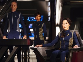 Michelle Yeoh as Captain Philippa Georgiou;  Sonequa Martin-Green as First Officer Michael Burnham.