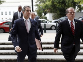 Michael Cohen, President Donald Trump's personal attorney, arrives on Capitol Hill in Washington, Tuesday, Sept. 19, 2017. Cohen is schedule to testify before the Senate Intelligence Committee in a closed session. (AP Photo/Pablo Martinez Monsivais)