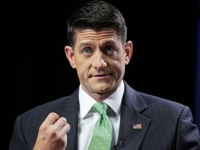 House Speaker Paul Ryan of Wis., answers questions during an interview with Julie Pace, AP chief of bureau in Washington; and Erica Werner, AP congressional correspondent, at the Associated Press bureau in Washington, Wednesday, Sept. 13, 2017.  (AP Photo/Pablo Martinez Monsivais)