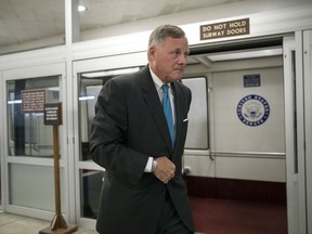 Sen. Richard Burr, R-N.C., chairman of the Senate Select Committee on Intelligence, heads through a subway corridor at the Capitol in Washington, Tuesday, Sept. 19, 2017.  Burr says Facebook should testify as part of its probe into Russian meddling in the U.S. election, and that the social media giant "seems to have been less than forthcoming" with Congress.(AP Photo/J. Scott Applewhite)