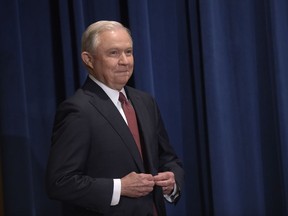 Attorney General Jeff Sessions makes a statement at the Justice Department in Washington, Tuesday, Sept. 5, 2017, on President Barack Obama's Deferred Action for Childhood Arrivals, or DACA program.  President Donald Trump's administration will "wind down" a program protecting hundreds of thousands of young immigrants who were brought into the country illegally as children, Attorney General Jeff Sessions declared Tuesday, calling the Obama administration's program "an unconstitutional exercise of authority."   (AP Photo/Susan Walsh)