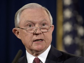 Attorney General Jeff Sessions makes a statement at the Justice Department in Washington, Tuesday, Sept. 5, 2017, on President Barack Obama's Deferred Action for Childhood Arrivals, or DACA program.  President Donald Trump's administration will "wind down" a program protecting hundreds of thousands of young immigrants who were brought into the country illegally as children, Attorney General Jeff Sessions declared Tuesday, calling the Obama administration's program "an unconstitutional exercise of authority."   (AP Photo/Susan Walsh)