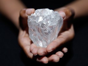 The Lesedi, just smaller than a tennis ball, is second in size only to the Cullinan, a 3,106-carat gem found in South Africa in 1905.