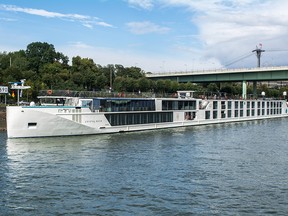 Crystal Bach, docked in Cologne, Germany. Together with sister Crystal Mahler, these 106-guest ships are Crystal’s first purpose-built river cruise ships on the rivers of Europe.