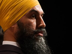 Jagmeet Singh listens during the final federal NDP leadership debate in Vancouver, B.C., on Sunday September 10, 2017.