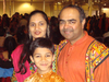 “Gas and dash” victim Jayesh Prajapati with his wife Vaishali and son.