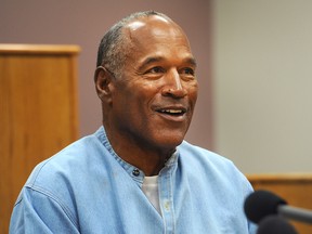 Former professional football player O.J. Simpson speaks during a parole hearing at Lovelock Correctional Center in Lovelock, Nevada, U.S., on Thursday, July 20, 2017. Simpson has been granted parole nine years into a 33-year sentence and could be released as soon as Oct. 1.