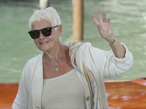 Actress Judi Dench poses for photographers upon arrival at the press conference for the film 'Victoria and Abdul' during the 74th edition of the Venice Film Festival in Venice, Italy, Sunday, Sept. 3, 2017. (Photo by Joel Ryan/Invision/AP)