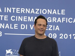 Actor Vince Vaughn poses for photographers at the photo call for the film 'Brawl In Cell Block 99 ' during the 74th edition of the Venice Film Festival in Venice, Italy, Saturday, Sept. 2, 2017. (Photo by Joel Ryan/Invision/AP)