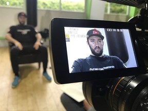 In this picture taken Thursday, Sept. 7, 2017, British boxer Hughie Fury, who is fighting for the world heavyweight title, speaks during an interview with the AP at a gym in Windermere, northern England. He is only 22, yet he feels it is his destiny to complete his rise to the top of the sport by beating WBO champion Joseph Parker of New Zealand in Manchester on Sept. 23. (AP Photo/Davidde Corran)