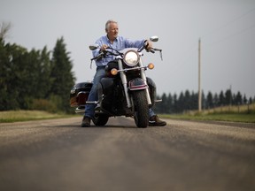 Mark Pennie pictured in Fort Saskatchewan Alberta, August 18, 2017. Mark Pennie relies on multifocal contact lenses to stay active on his motorcycle.