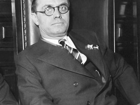 FILE- This file photo from 1933 shows Georgia Gov. Eugene Talmadge in Atlanta. A populist Democrat who stoked fierce loyalty among rural whites in the 1930s and '40s, Gov. Talmadge unflinchingly defended segregation in Georgia. Now city officials in Savannah plan to vote on a resolution urging state lawmakers to remove Talmadge's name from the towering suspension bridge that spans the Savannah River. (AP Photo)