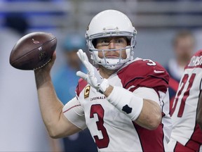 Arizona Cardinals quarterback Carson Palmer throws against the Detroit Lions during the first half of an NFL football game in Detroit, Sunday, Sept. 10, 2017. (AP Photo/Duane Burleson)