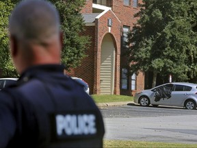 Gardner-Webb University Chief of Police Barry Johnson looks over the scene a day after shots were fired at the university on Thursday, Sept. 28, 2017, in Boiling Springs, N.C. (Brittany Randolph /The Star via AP)