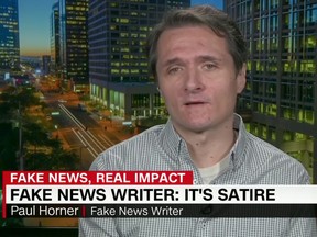 In 2016, Paul Horner appeared on CNN to defend his fake news articles as satire.