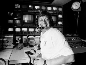 FILE - This April 14, 1978, file photo shows TV producer Don Ohlmeyer at a mobile TV control center during a golf tournament in Rancho Mirage, Calif. Ohlmeyer, the "Monday Night Football" producer who came up with the phrase "Must See TV" in leading NBC to the No. 1 prime-time spot, died Sunday, Sept. 10, 2017. He was 72. (AP Photo, File)