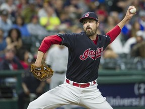 FILE - In this June 9, 2017, file photo, Cleveland Indians relief pitcher Andrew Miller delivers against the Chicago White Sox during a baseball game in Cleveland. All-Star reliever Andrew Miller will likely be activated from the disabled list Thursday, Sept. 14, and re-join the red-hot Cleveland Indians.(AP Photo/Phil Long, File)