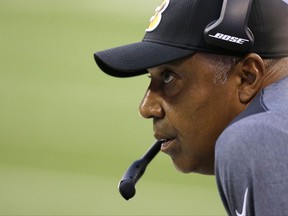 FILE - In this Thursday, Aug. 31, 2017, file photo, Cincinnati Bengals head coach Marvin Lewis watches from the sidelines in the first half of a preseason NFL football game against the Indianapolis Colts in Indianapolis. The Bengals first regular season game is scheduled against the Baltimore Ravens on Sunday, Sept. 10. (AP Photo/Michael Conroy, File)