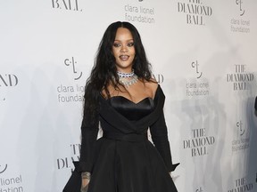 Singer Rihanna attends the 3rd Annual Diamond Ball at Cipriani Wall Street on Thursday, Sept. 14, 2017, in New York. (Photo by Evan Agostini/Invision/AP)