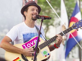 FILE - In this July 18, 2014 file photo, Jason Mraz performs on NBC's "Today" show in New York. Mraz will make his Broadway debut in the hit musical "Waitress," starting Nov. 3. (Photo by Charles Sykes/Invision/AP, File)