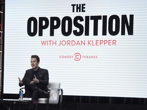FILE - In this July 25, 2017 file photo, Jordan Klepper, host of the new Comedy Central talk show "The Opposition with Jordan Klepper," appears at the 2017 Television Critics Association Summer Press Tour in Beverly Hills, Calif.  The series premieres Monday at 11:30 p.m. Eastern. (Photo by Chris Pizzello/Invision/AP, File)